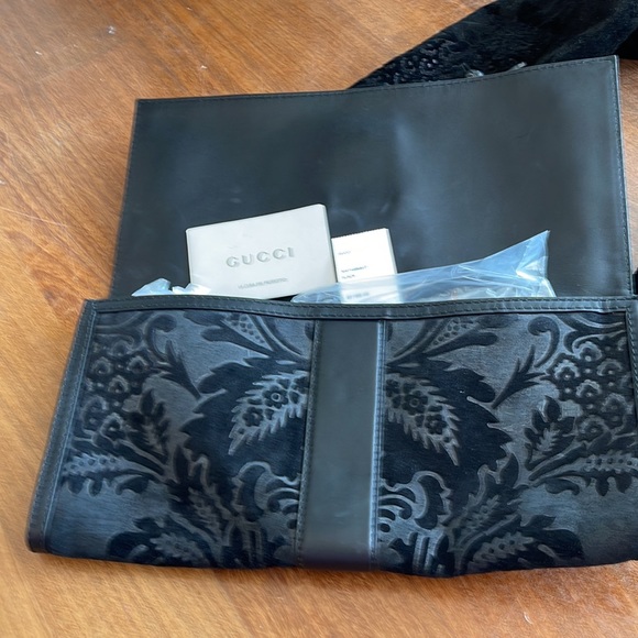 Gucci black brocade clutch with horsebit - Picture 3 of 4